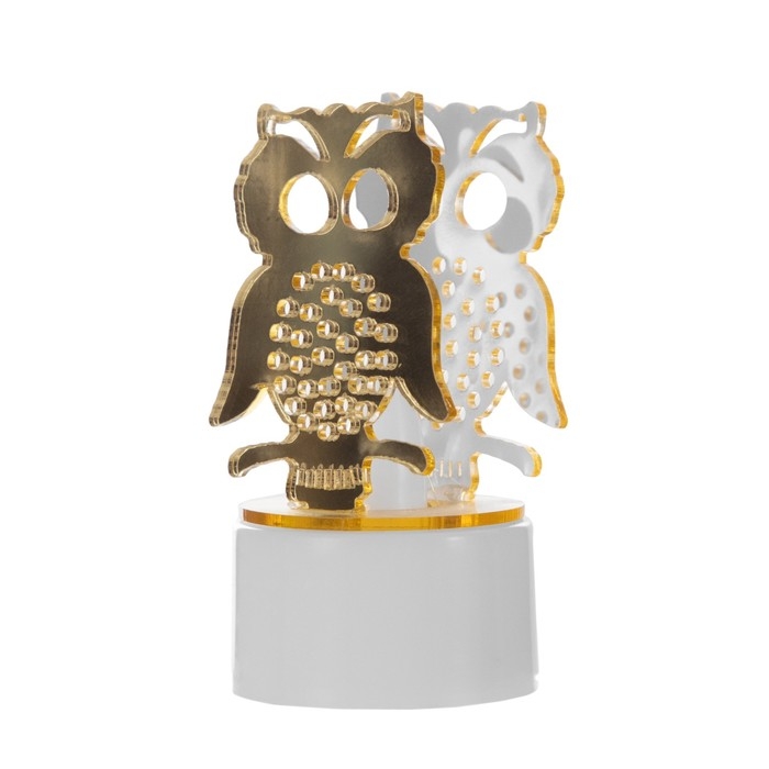 Ночник Ночник "Сова" LED от батареек 3хLR41 золото 3,5х3,5х6 см