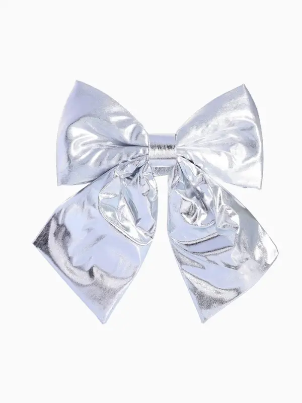 Ёлочная игрушка &laquo;Зимнее волшебство. Бант лоск&raquo; пластик, 24&times;26 см, серебро