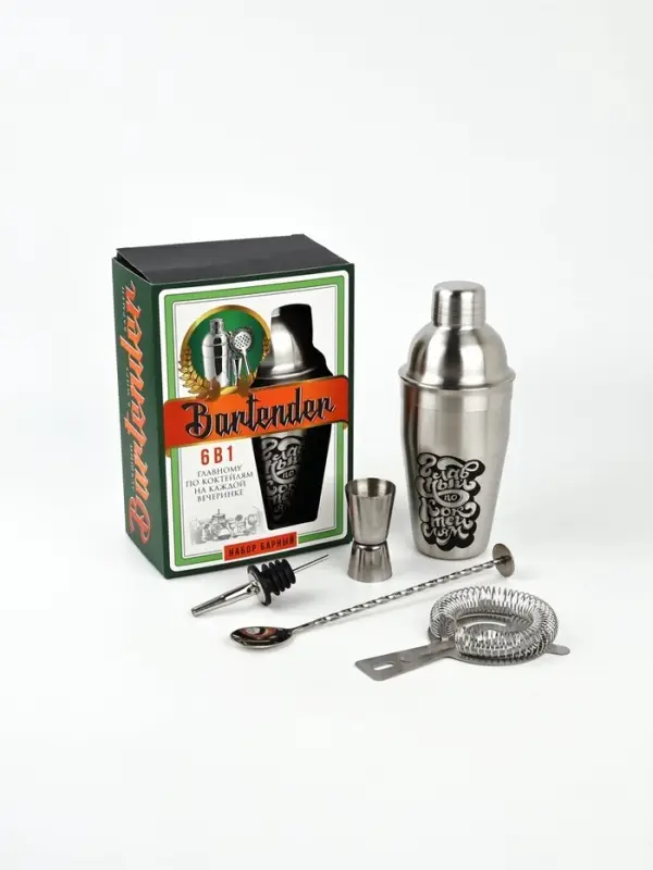 Подарочный набор барный &laquo;Bartender&raquo;: 5 предметов, карточки с рецептами