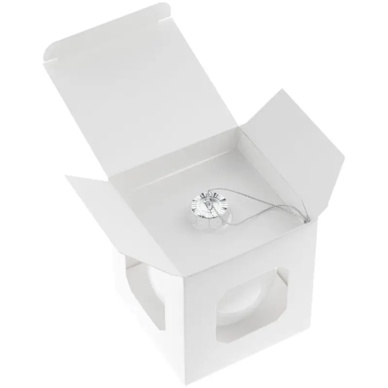 Елочный шар Finery Gloss, 8 см, глянцевый белый Елочный шар Finery Gloss, 8 см, глянцевый белый