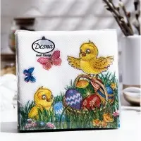 Салфетки пасхальные бумажные &laquo;Цыплята&raquo;, 1 слой, 24х24 см, 40 шт