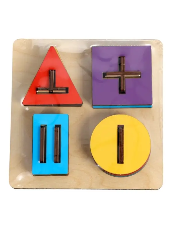 Сортер-вкладыш деревянный, &laquo;Геометрия. Квадратная форма&raquo;