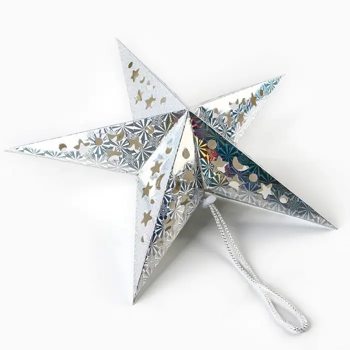Звезда интерьерная с гирляндой модель G-12 Звезда интерьерная с гирляндой модель G-12 "Космическое небо", 45 х 45 см