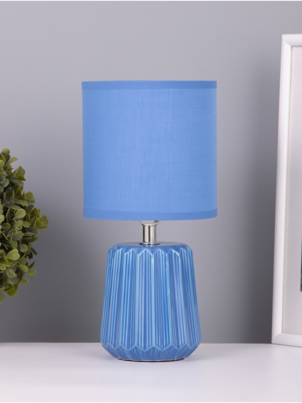 Лампа настольная Лампа настольная "Кон" 1х40Вт Е14 синий 13х13х25см