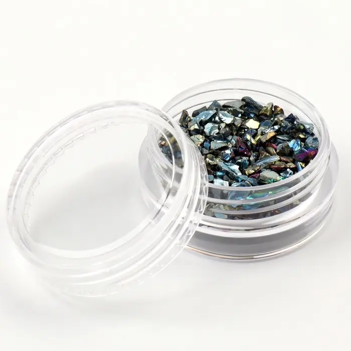 Фигурки для декора «Камень», объёмные, цвет изумрудный, голографические