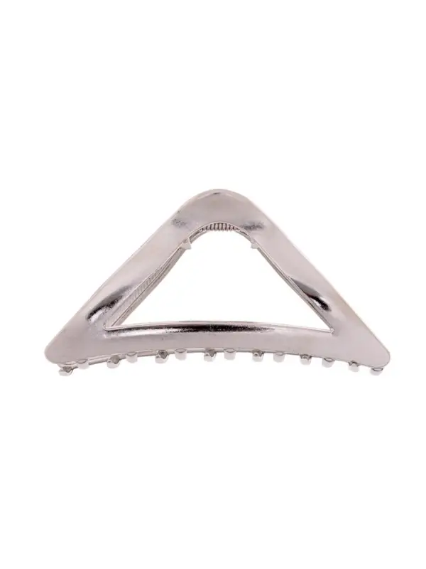 Крабик для волос &laquo;Глянец&raquo;, треугольник, 10&times;4.5 см, серебристый