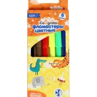 Фломастеры 6 цветов Calligrata kids, вентилируемый колпачок