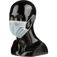 Маска медицинская 3-х сл.,резинка,голуб. классик п_э 50шт/уп