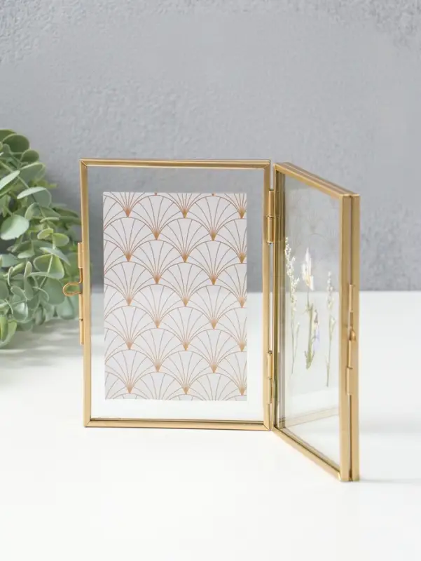 Фоторамка металл 9х13 см "Сухоцветы" 1,6х11х16 см