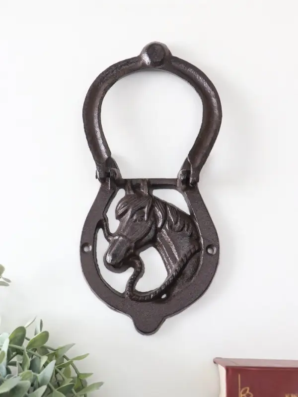 Дверной молоток чугун "Конь в подкове" 12х2х15 см