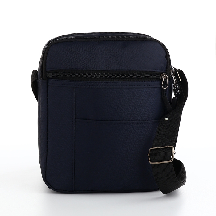 Сумка мужская на молниях, наружный карман, цвет синий Сумка мужская на молниях, наружный карман, цвет синий