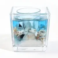 Свеча интерьерная &laquo;Синее море&raquo;, 7.8&times;7.8&times;8 см, (d=4.4 см), 3 ч