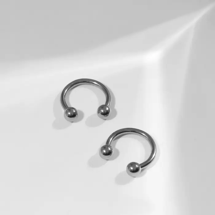 Пирсинг в бровь циркуляр, шар, d=8 мм, пара, цвет серебро Пирсинг в бровь циркуляр, шар, d=8 мм, пара, цвет серебро