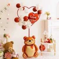Воздушный шар фольгированный 33" &laquo;Мишка с сердцем&raquo;