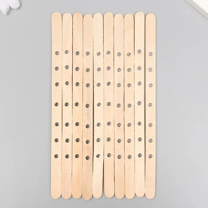 Держатель для крепления фитиля с 7 отверстиями дерево 18х1х0,2 см