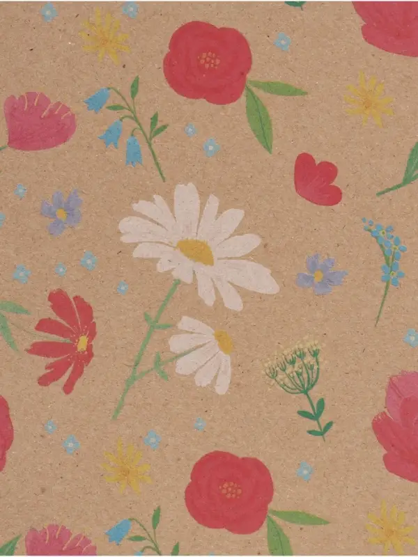 Бумага упаковочная крафт &laquo;Розовые цветочки&raquo;, 70&times;100 см