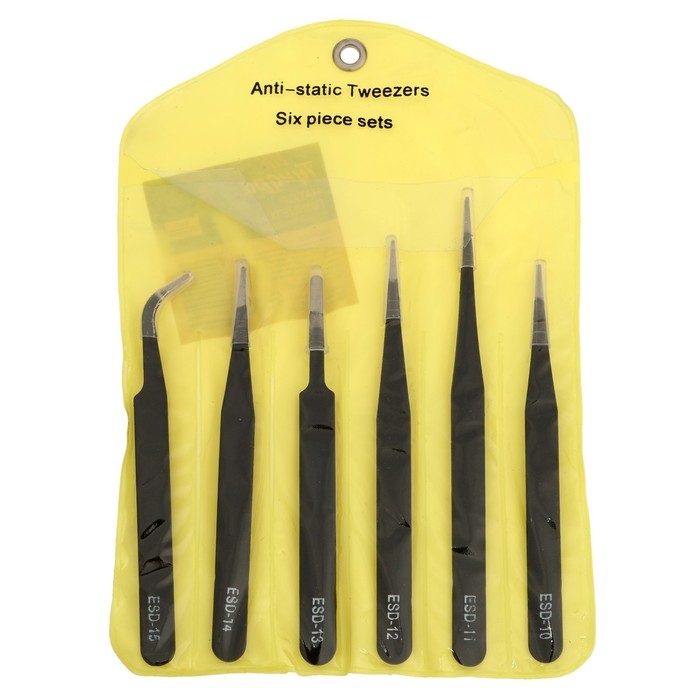 Набор пинцетов ТУНДРА, антистатических, нержавеющая сталь, 6 шт. Набор пинцетов ТУНДРА, антистатических, нержавеющая сталь, 6 шт.