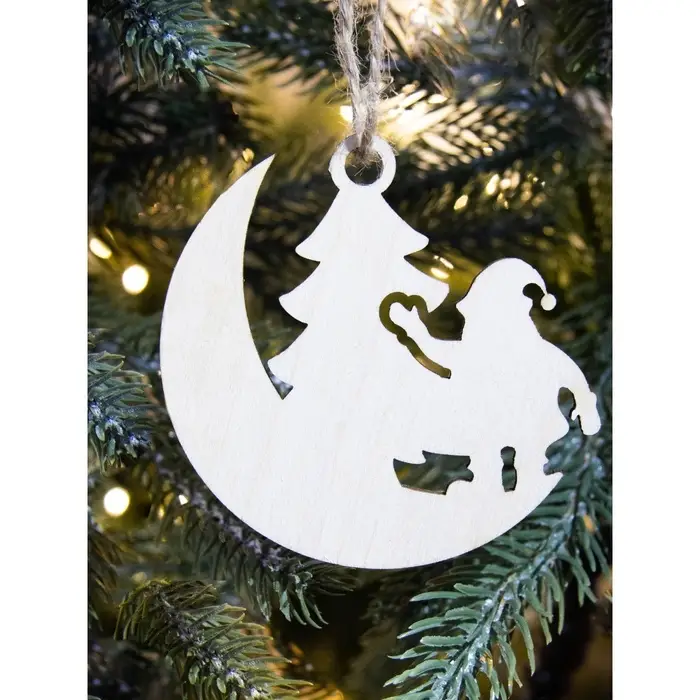 Ёлочные игрушки деревянные в коробке, набор 15 шт.