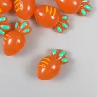 Бусина для творчества пластик "Морковка" 3,2х2,3х1,5 см