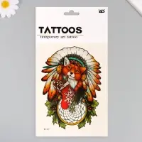 Переводная тату на тело цветная &laquo;Рождественская лиса&raquo;, 26.1&times;14.6 см