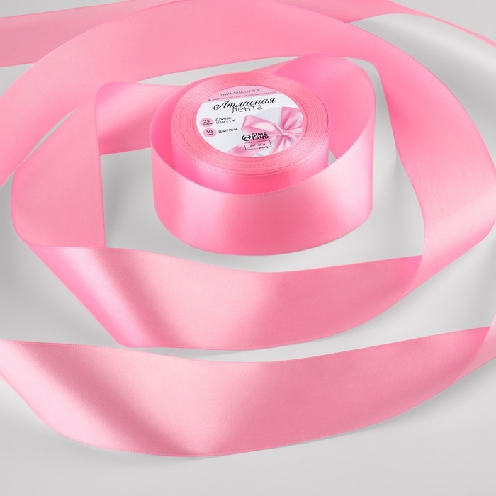 Лента атласная, 50 мм &times; 23 &plusmn; 1 м, цвет нежно-розовый №147