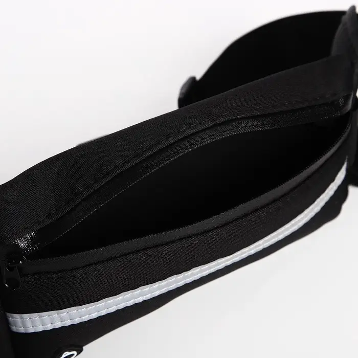 Сумка для бега на молнии, светоотражающие элементы, чёрная