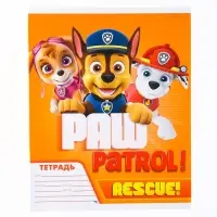 Тетрадь в клетку 18 листов, 1 сентября, 4 вида МИКС, обложка мелованная бумага, Щенячий патруль