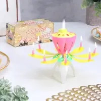 Свеча для торта музыкальная &laquo;Тюльпан&raquo;, жёлтая, 12&times;5 см