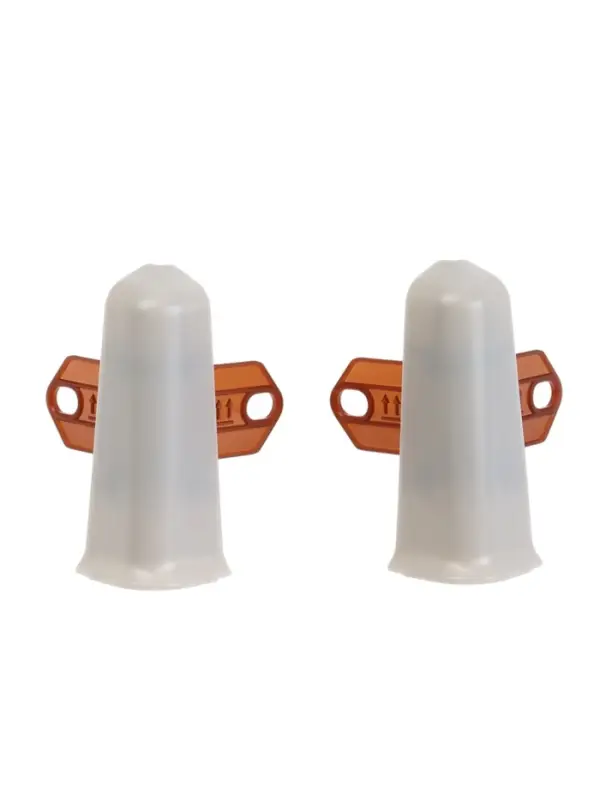 Угол наружный для плинтуса &laquo;Деконика&raquo;, с крепежом, 70 мм, 2 штуки, цвет 002 светло-серый