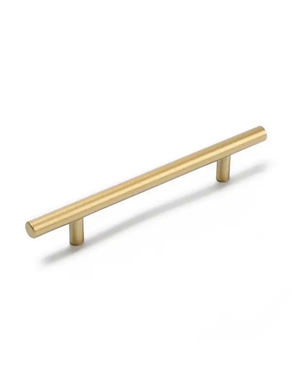 Ручка рейлинг ТУНДРА, облегчённая, d=12 мм, м/о 128/200 мм, внеш. ножка, цвет золото