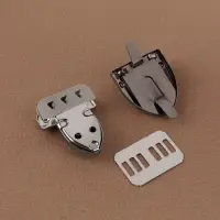 Застёжка для сумки, 2.7×3.8 см, цвет серебряный