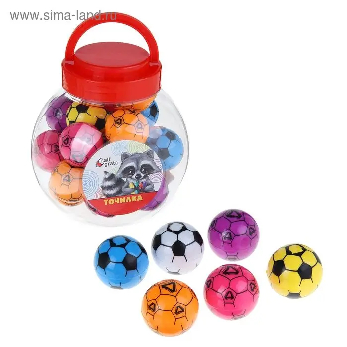 Точилка с контейнером «Мяч», МИКС Точилка с контейнером «Мяч», МИКС