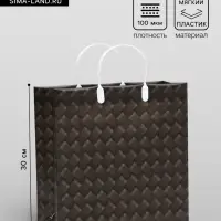 Пакет &laquo;Черное плетение&raquo;, мягкий пластик, 29&times;30 см, 100 мкм