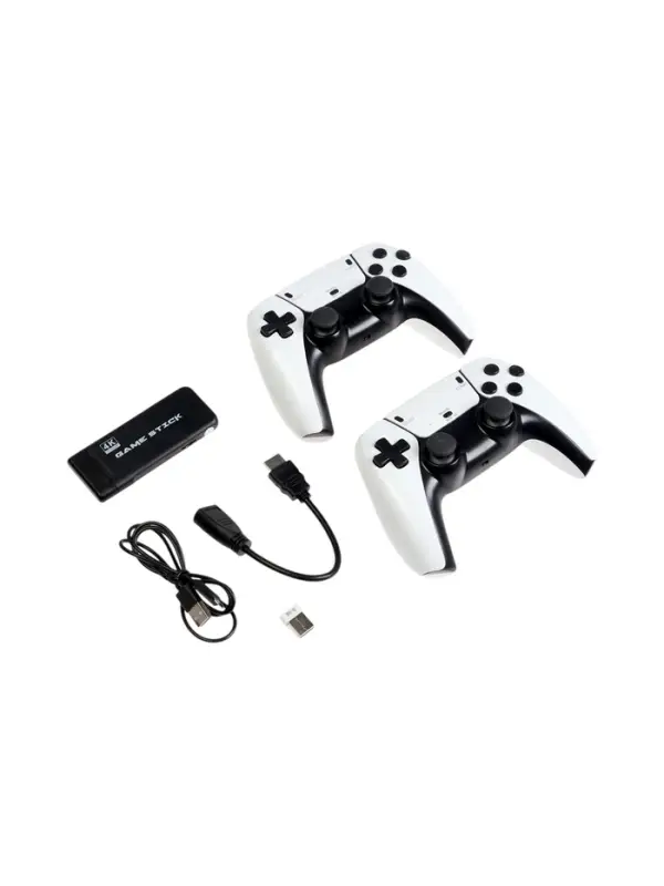 Игровая приставка M8Pro, 8/16/32 бита, 64 ГБ, HDMI, microSD, 2 беспроводных джойстика, чёрная