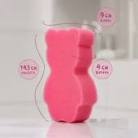 Губка для тела детская «Мишка», 14,5×9 см, МИКС