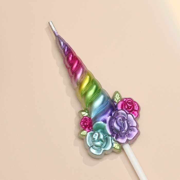 Набор свечей для торта, 3 шт  Набор свечей для торта, 3 шт "Волшебный единорог", разноцветные