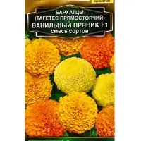Семена цветов Бархатцы Ванильный пряник F1, смесь сортов Золотая серия, Ц/П,5 шт. Семена цветов Бархатцы Ванильный пряник F1, смесь сортов Золотая серия, Ц/П,5 шт.