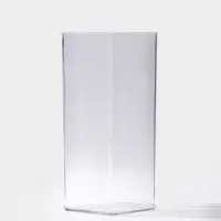 Ваза пластик настольная "Альваро" геометрия, 25х10 см, прозрачный