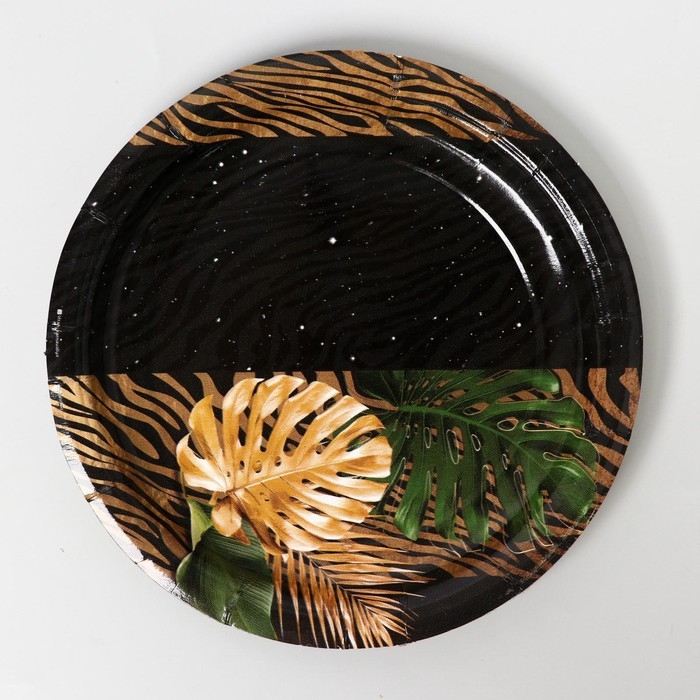 Набор бумажной посуды одноразовый С днём рождения&raquo;, тропики, 6 тарелок, 6 стаканов, 1 гирлянда