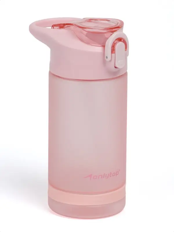 Бутылка для воды onlytop, 550 мл, тритан, с трубочкой, с поильником, розовая