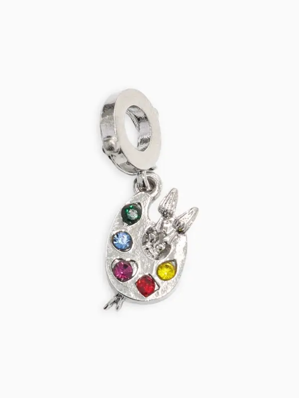 Шарм подвеска &laquo;Палитра художника&raquo;, цветная в серебре