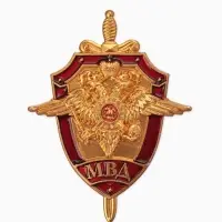 Значок "МВД России", красный в золоте Значок "МВД России", красный в золоте