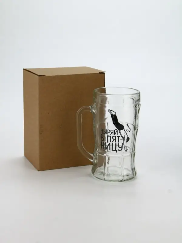 Кружка пивная стеклянная «Ныряй в пятницу», 500 мл Кружка пивная стеклянная «Ныряй в пятницу», 500 мл