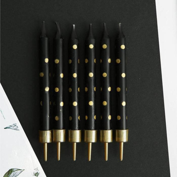 Свечи для торта &laquo;С днем рождения&raquo;, 6 шт., 9 х 0,8 см