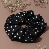 Резинка для волос "Орбита гранд" сердца, 15 см, бело-чёрный