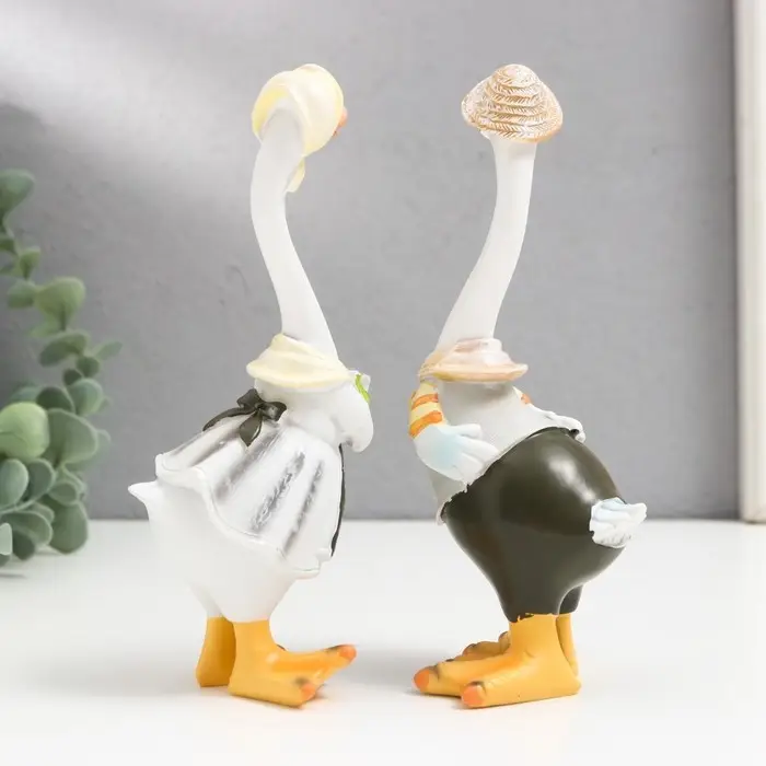 Сувенир полистоун Сувенир полистоун "Гусь с гусыней" набор 2 шт 16,5х7,5х6 см