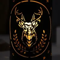 Светодиодная фигура &laquo;Величавый олень&raquo;, 12.3&times;21 см, 1 LED, от батареек АААх3, свечение тёплое белое