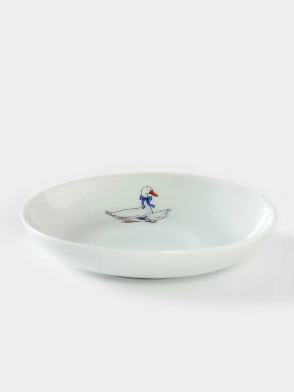 Блюдце Добрушский завод &laquo;Гуси&raquo;, d=15 см, 250 мл, фарфор, белое