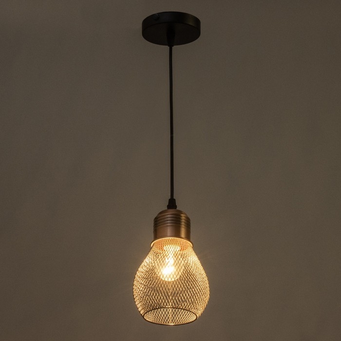 Светильник Светильник "Лампа" 1х60Вт Е27 черный/медь 12х12х18см