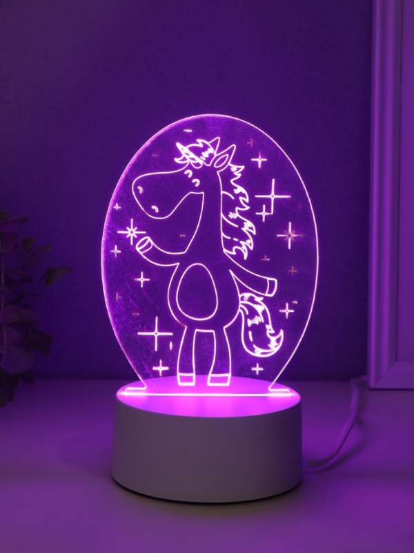 Светильник Светильник "Забавная лошадка" LED RGB от сети RISALUX 9,5х11,5х16 см